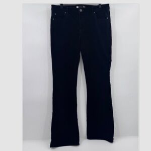 Kut From The Kloth Pants Women 12 Black Corduroy Bootcut Mid Rise Stretch Y2K